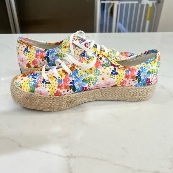 Women x Rifle Paper Co Triple Kick Jute Margaux Platform Casual Sneakers Size 8 - Picture 7 of 7